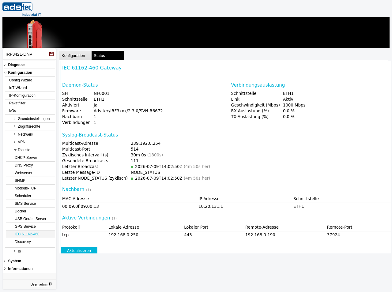 IEC 61162-460 Gateway — Status