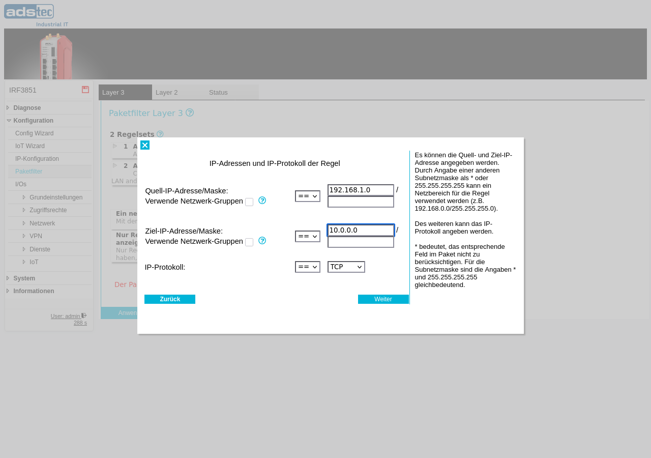 Assistent — IP-Adressen und TCP-Protokoll
