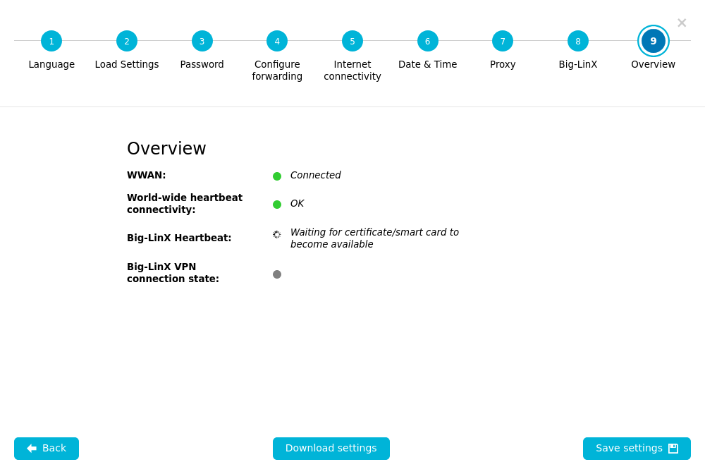 Config Wizard — Step 9: Overview