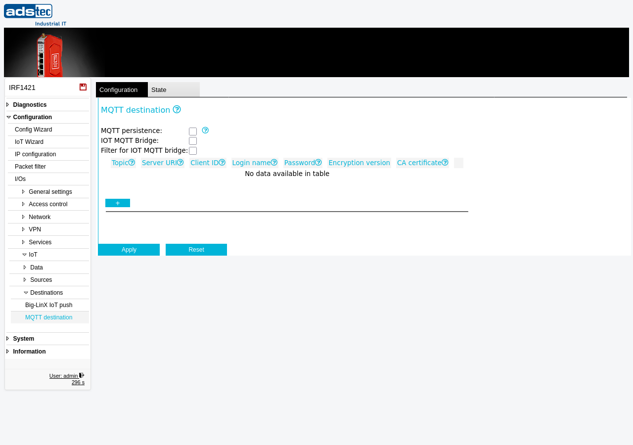 MQTT destination