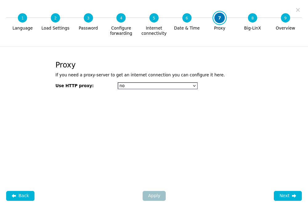 Config Wizard — Step 7: Proxy