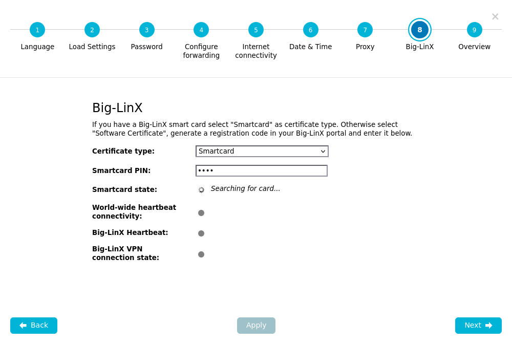 Config Wizard — Step 8: Big-LinX