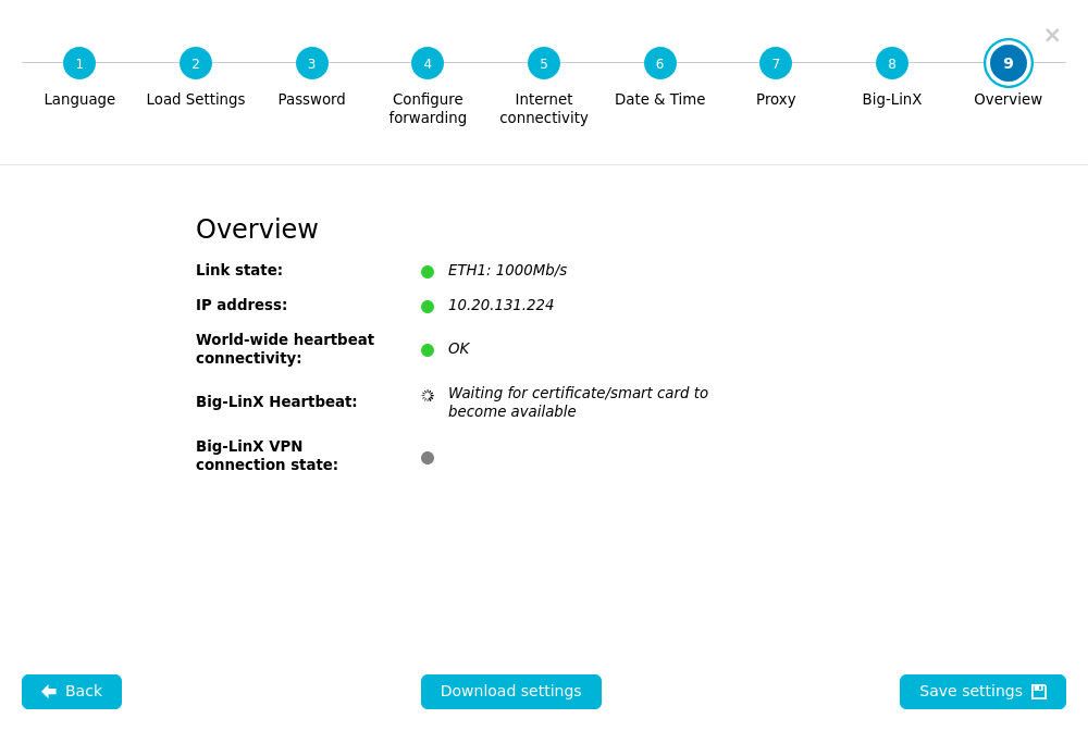 Config Wizard — Step 9: Overview