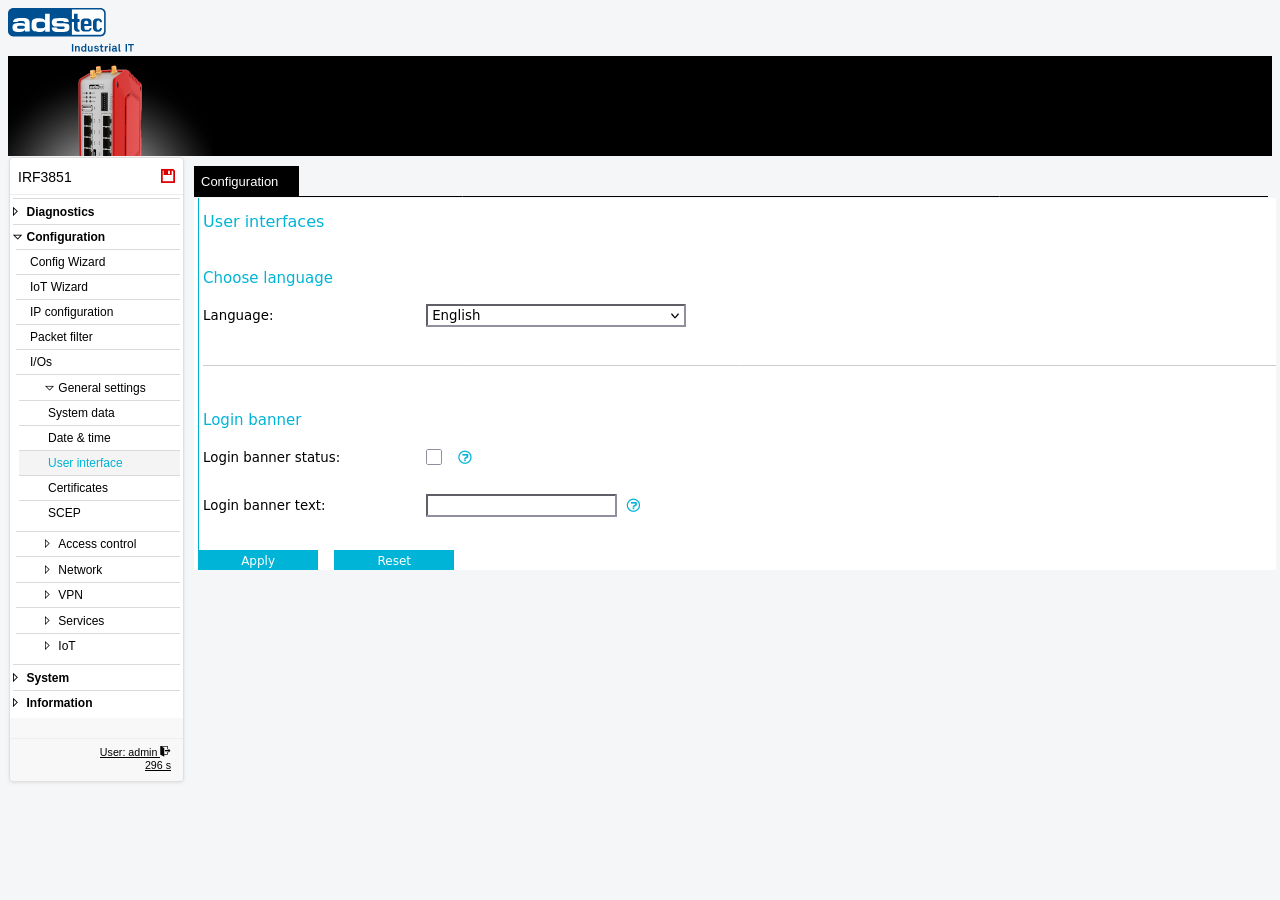User interface