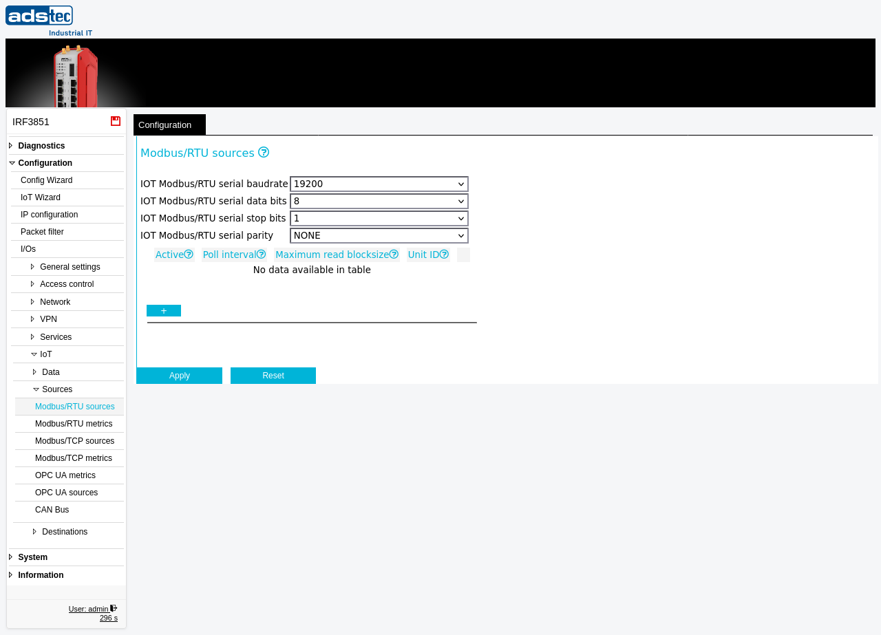 Modbus/RTU sources
